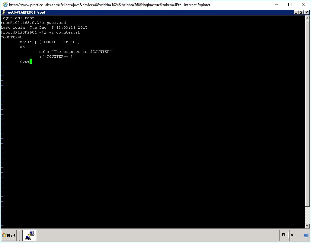 Practice Labs screenshot.